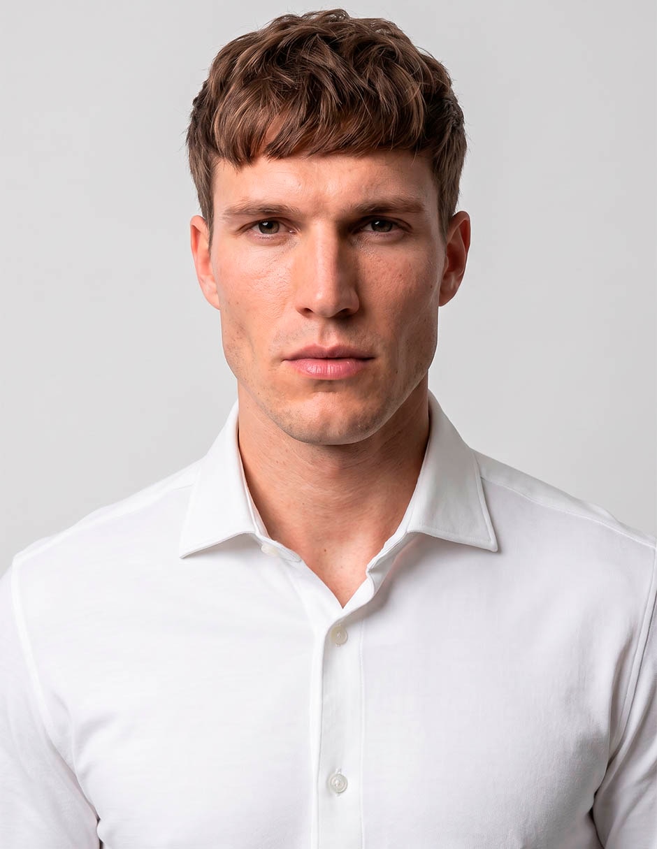 Camisa business casual manga larga para hombre 3
