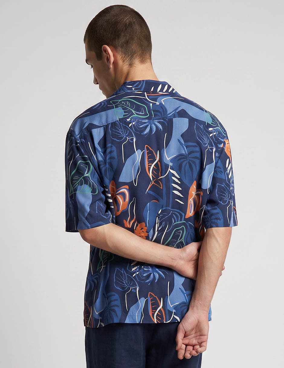 Camisa de playa de algodón manga corta para hombre 2