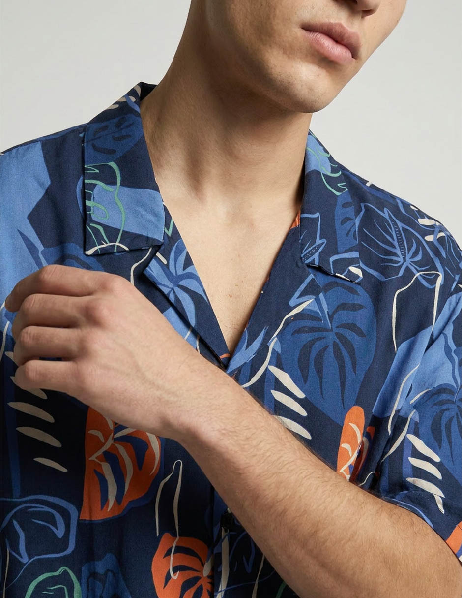 Camisa de playa de algodón manga corta para hombre 3