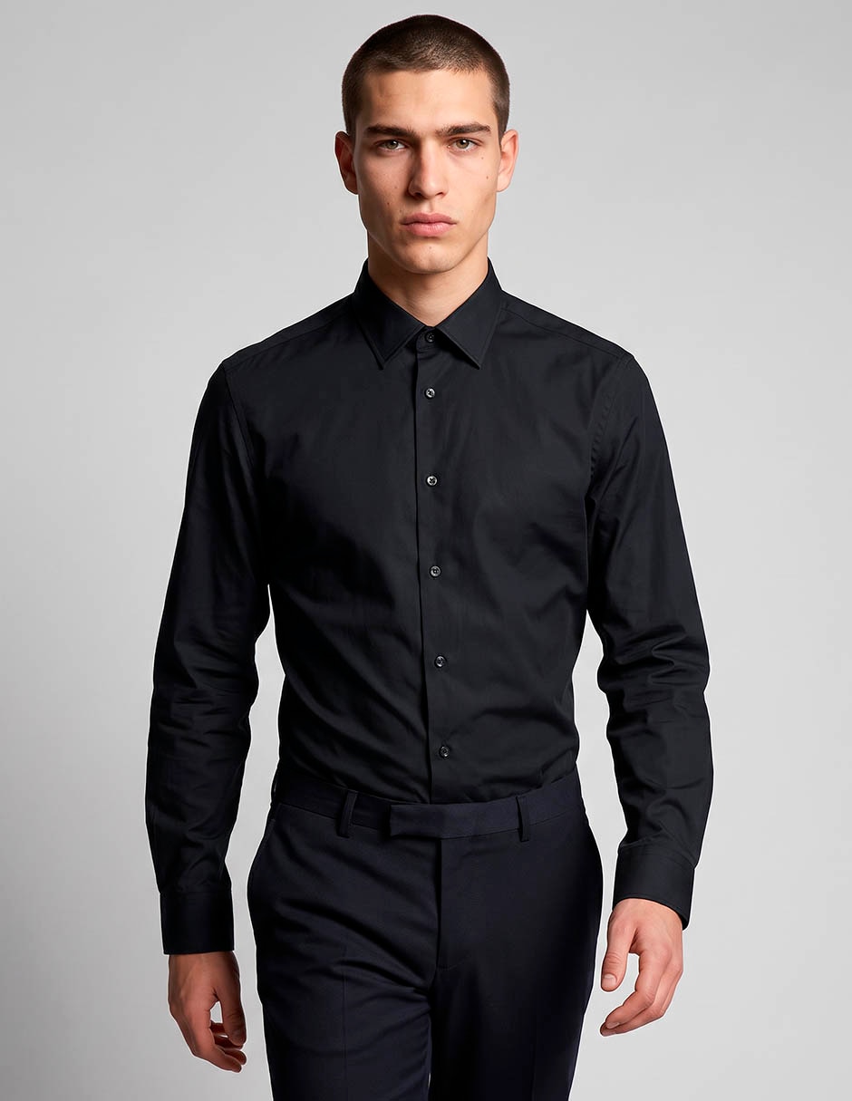 Camisa casual de algodón manga larga para hombre Camisa casual de algodón manga larga para hombre