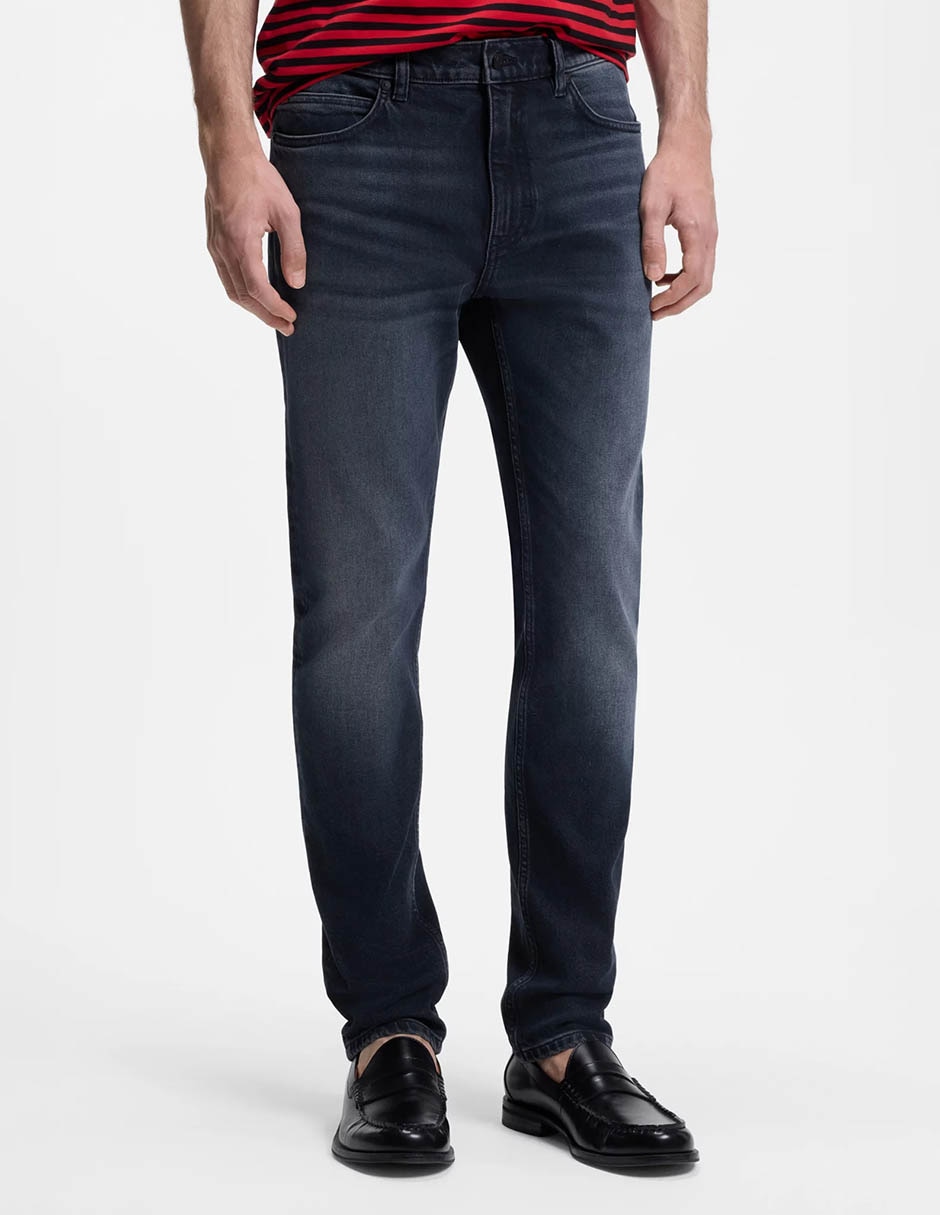 Jeans slim lavado obscuro para hombre