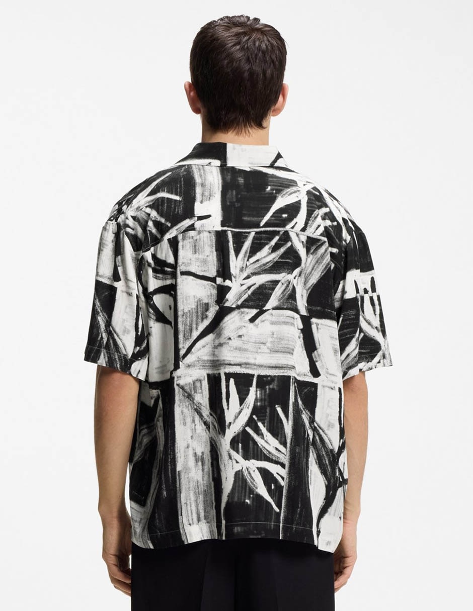 Sobrecamisa casual hugo de algodón manga corta para hombre