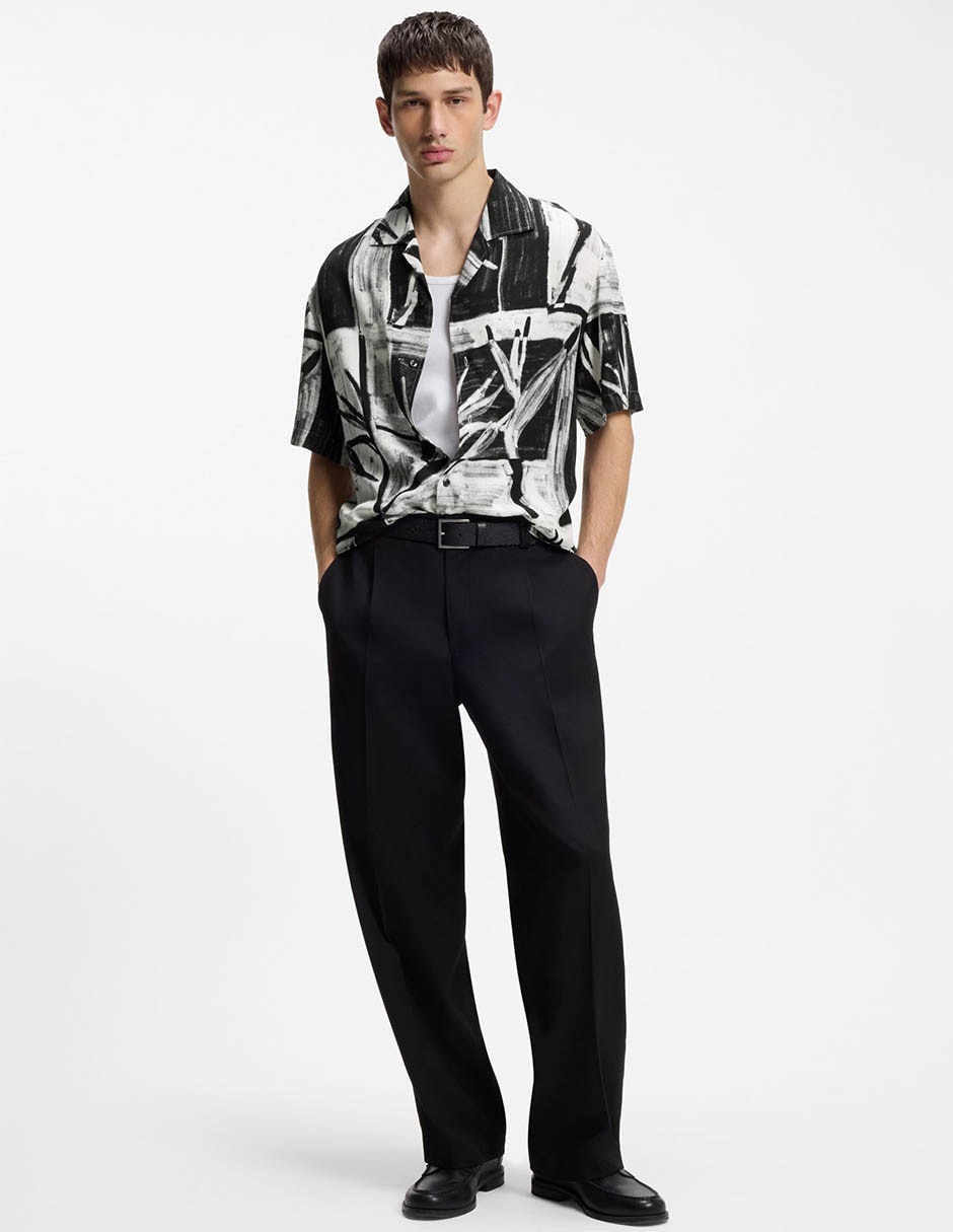Sobrecamisa casual hugo de algodón manga corta para hombre