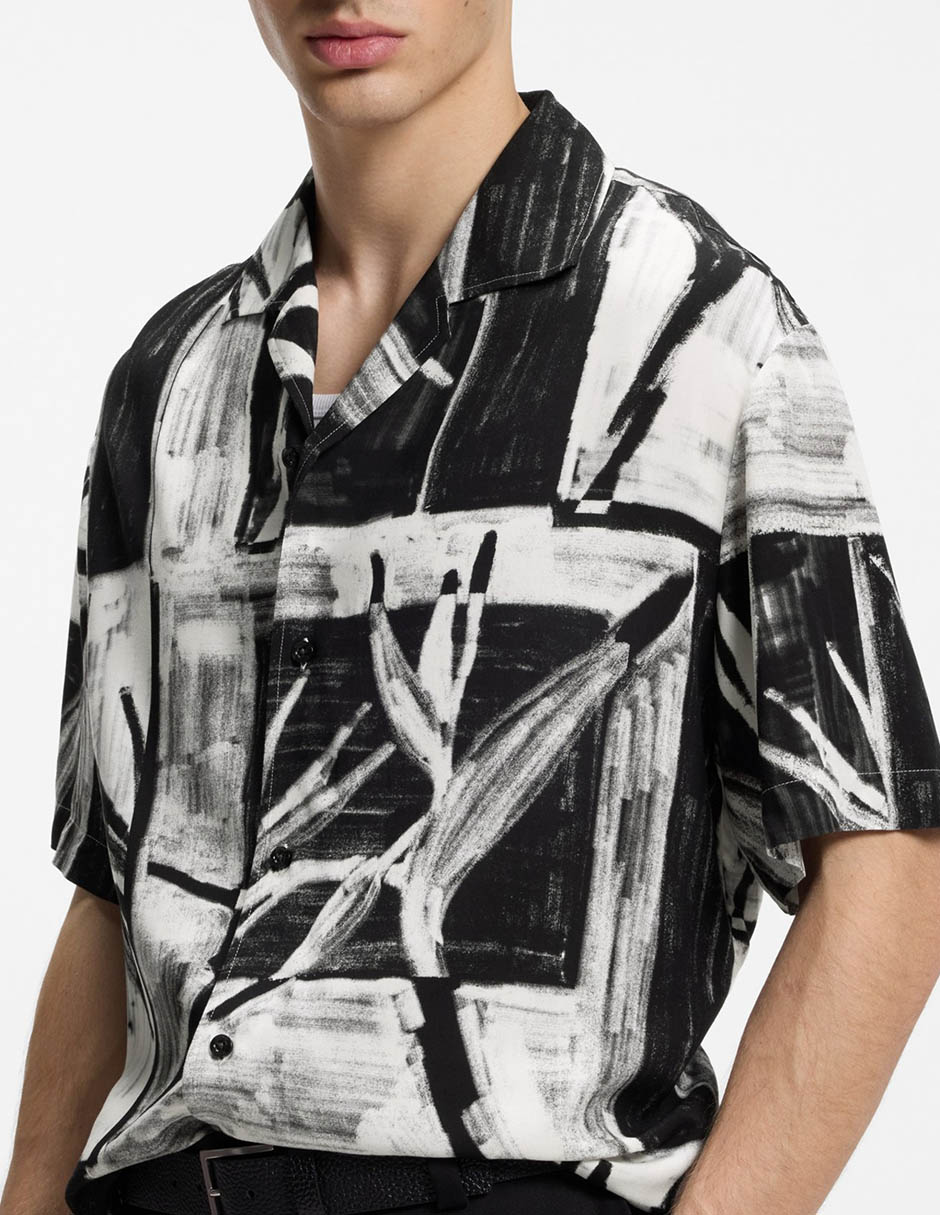 Sobrecamisa casual hugo de algodón manga corta para hombre