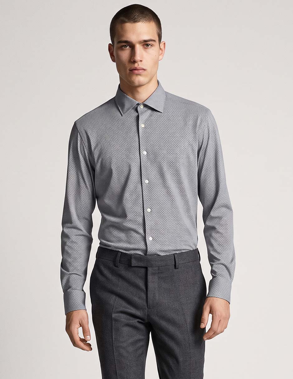 Camisa Business casual de algodón manga larga para hombre Camisa Business casual de algodón manga larga para hombre
