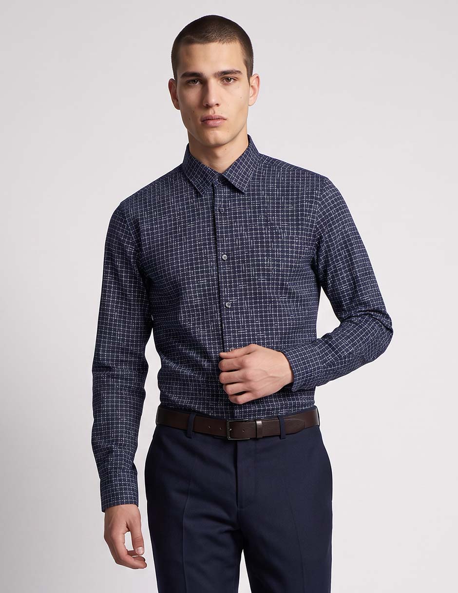 Camisa casual de algodón manga larga para hombre Camisa casual de algodón manga larga para hombre