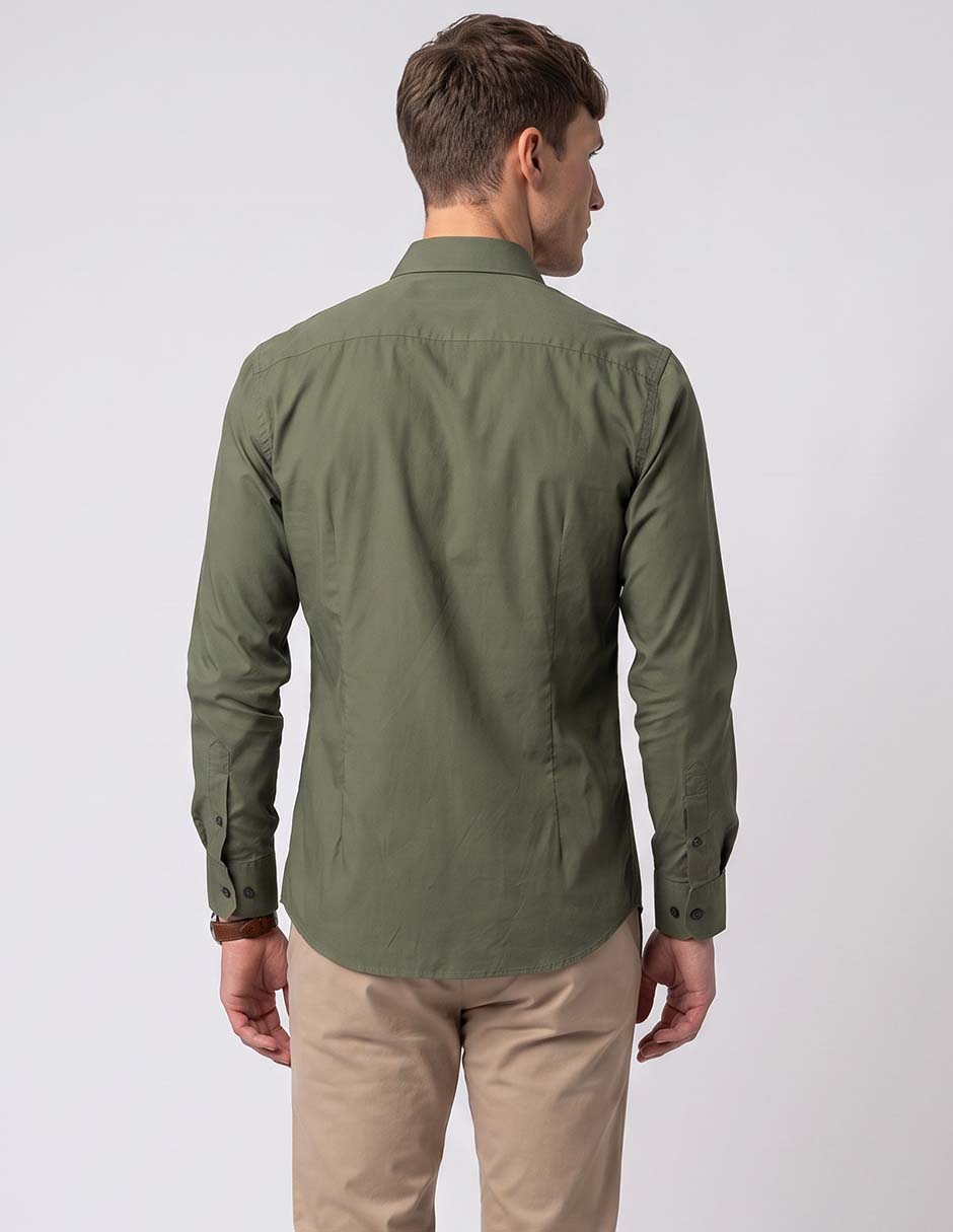Camisa casual de algodón manga larga para hombre 2