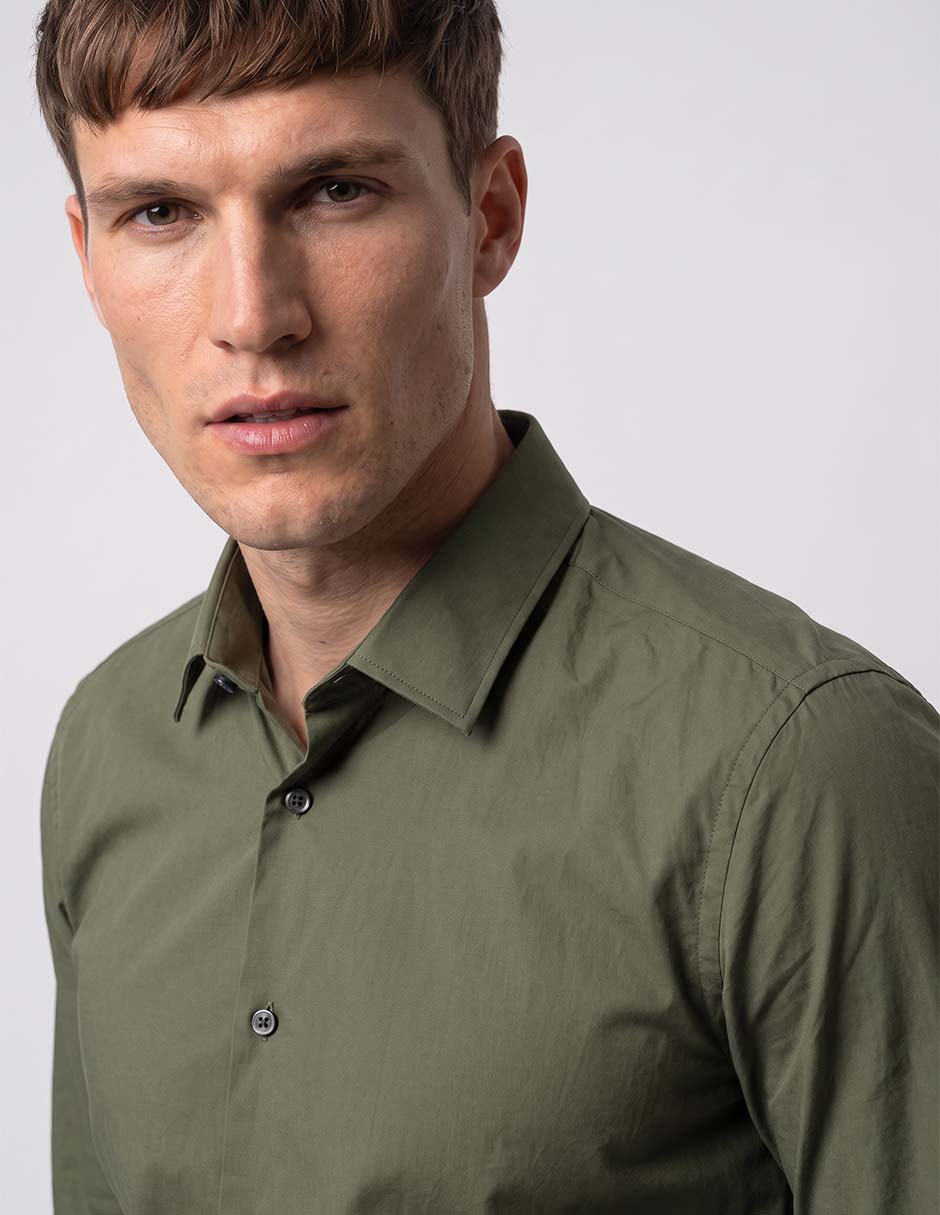 Camisa casual de algodón manga larga para hombre 3