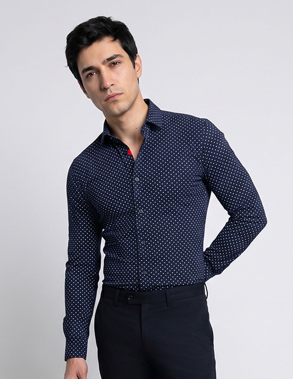 Camisa casual de algodón manga larga para hombre