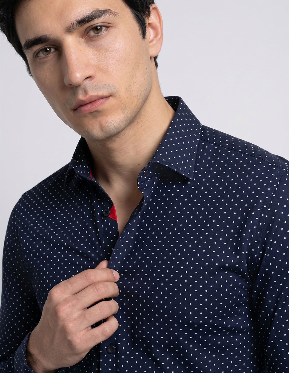 Camisa casual de algodón manga larga para hombre