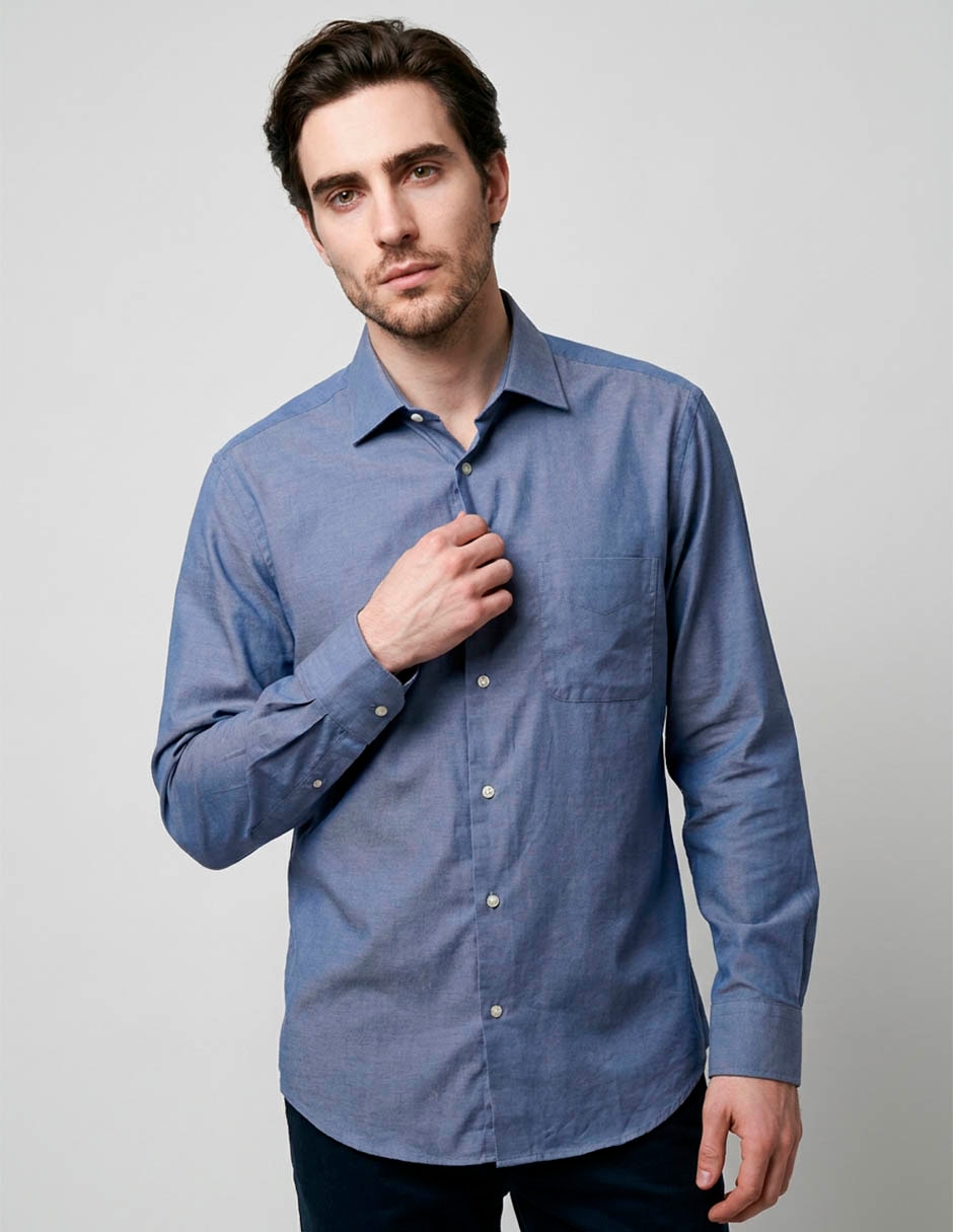 Camisa de algodón manga larga para hombre Camisa de algodón manga larga para hombre