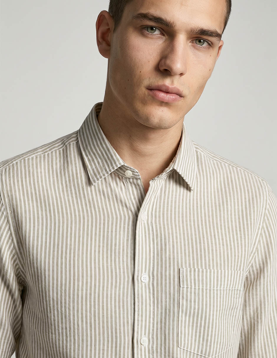 Camisa casual manga larga para hombre 3