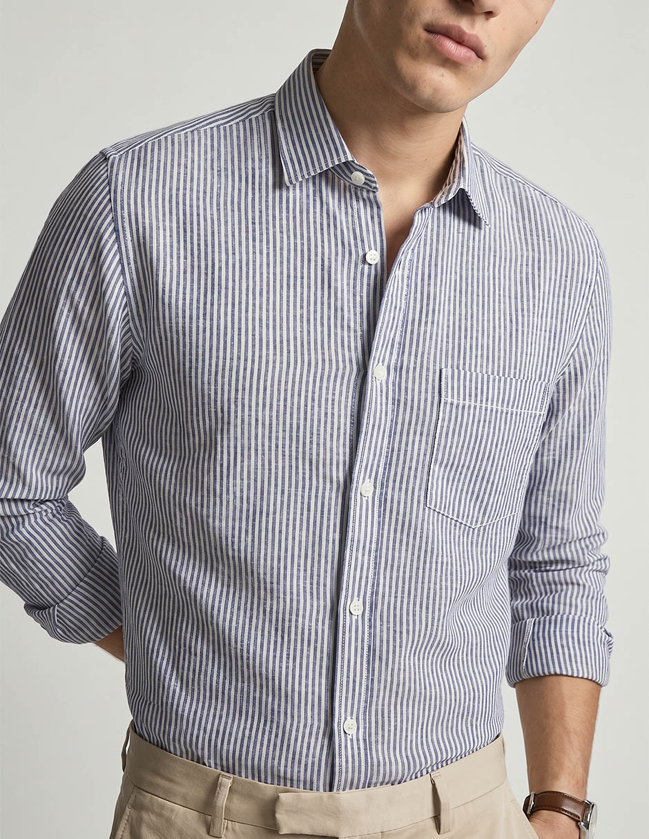 Camisa casual manga larga para hombre 3