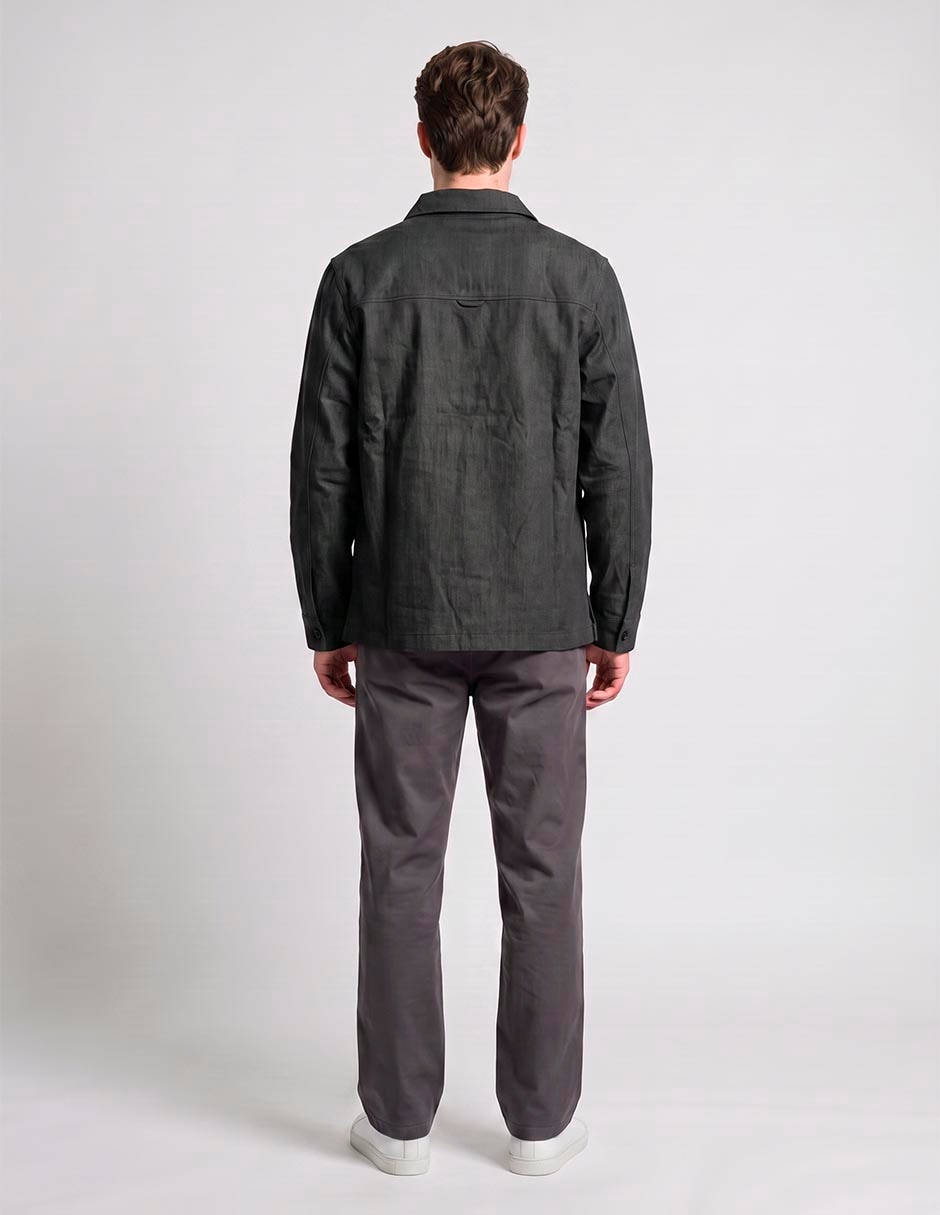 Chamarra casual de algodón con bolsillos para hombre 4