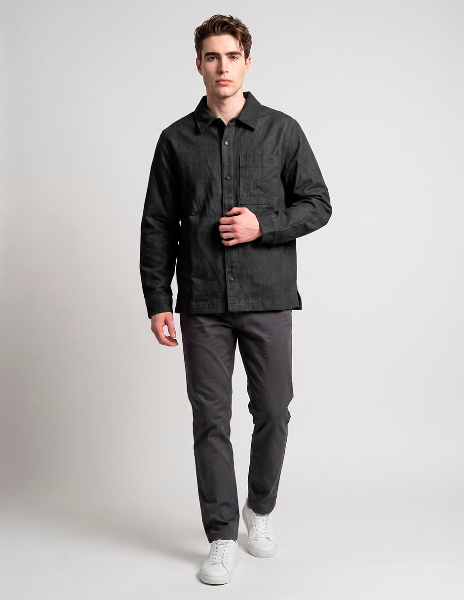 Chamarra casual de algodón con bolsillos para hombre 3