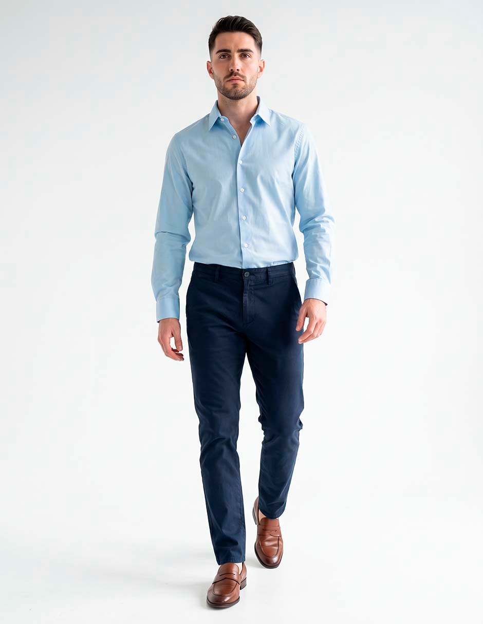 Camisa casual de algodón manga larga para hombre Camisa casual de algodón manga larga para hombre