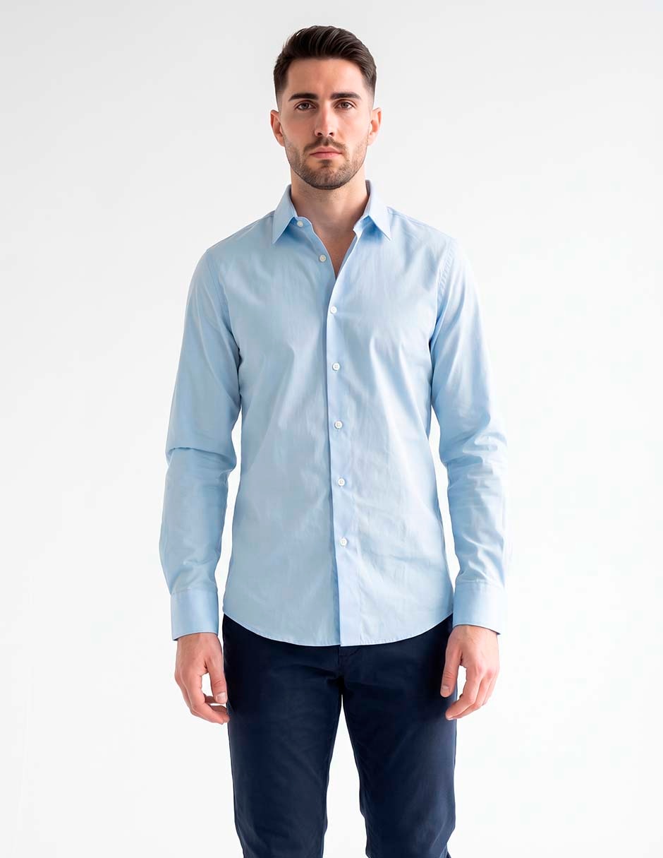 Camisa casual de algodón manga larga para hombre 4