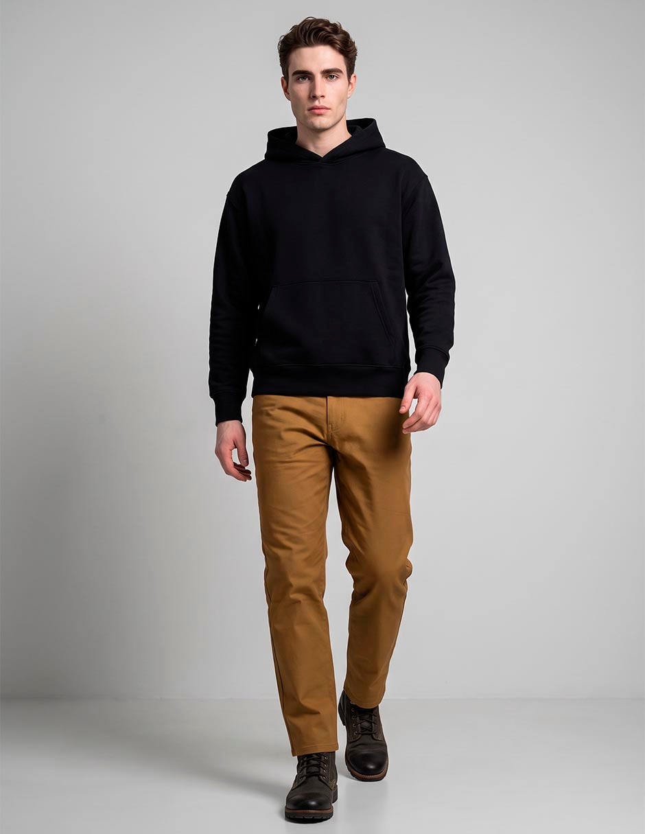 Pantalón business casual straight de algodón para hombre 2