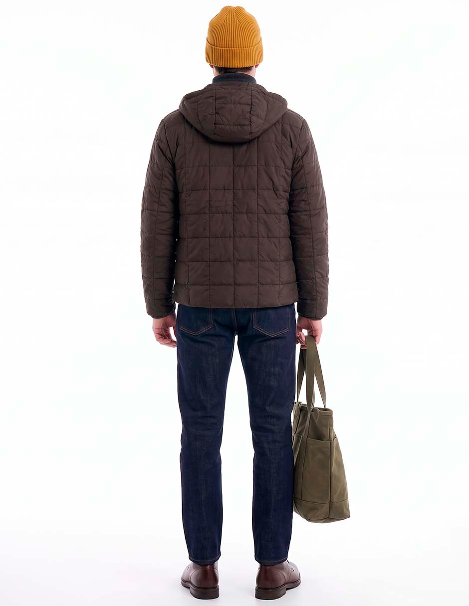 Chamarra casual capucha y bolsillos para hombre