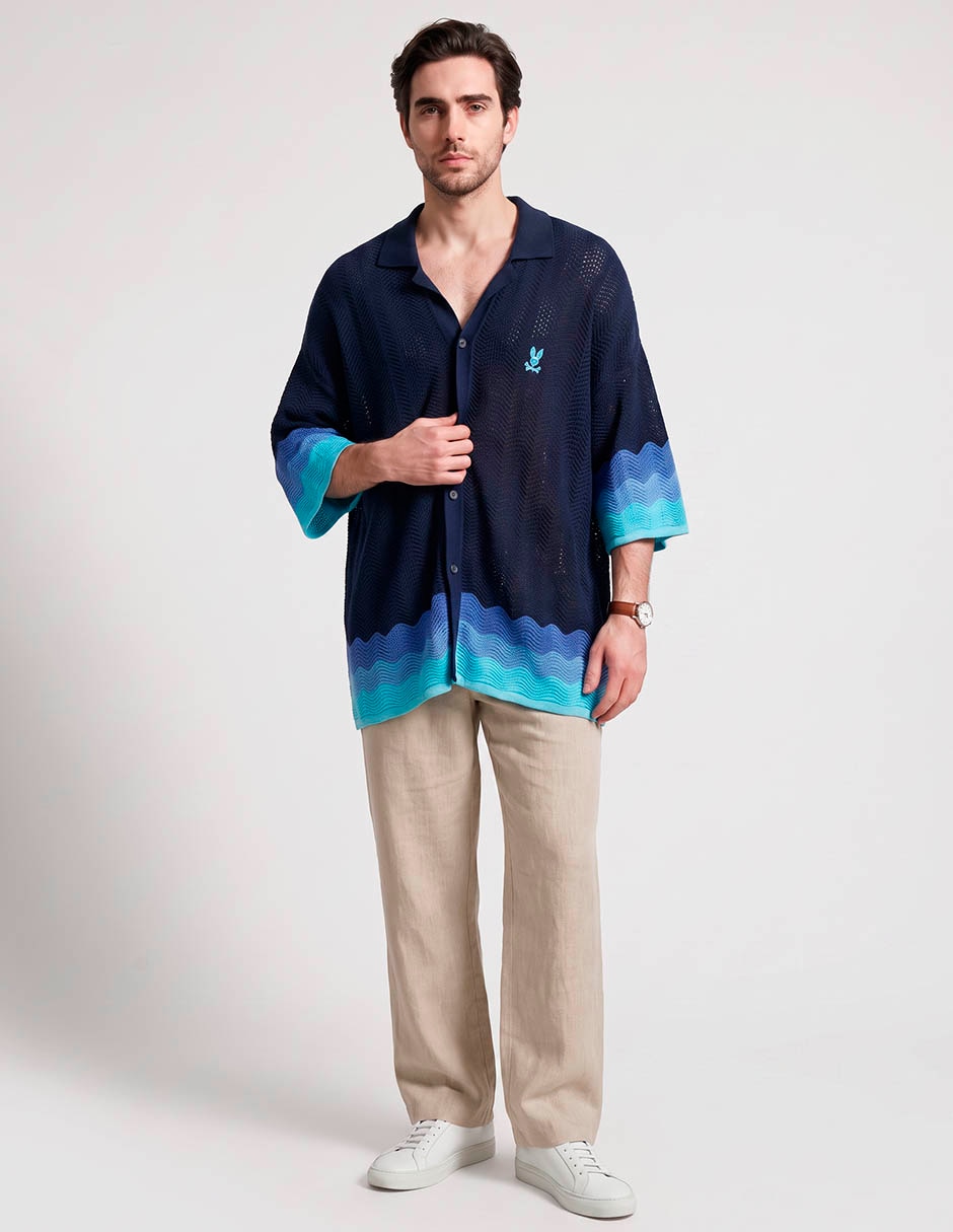 Camisa casual de algodón manga 3/4 para hombre 3