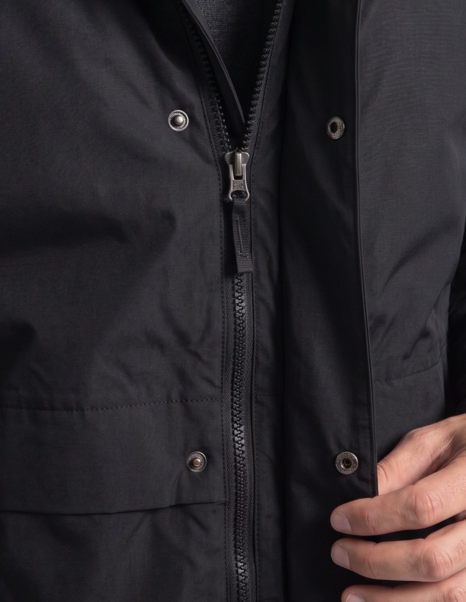 Chamarra parka impermeable con capucha para hombre 4