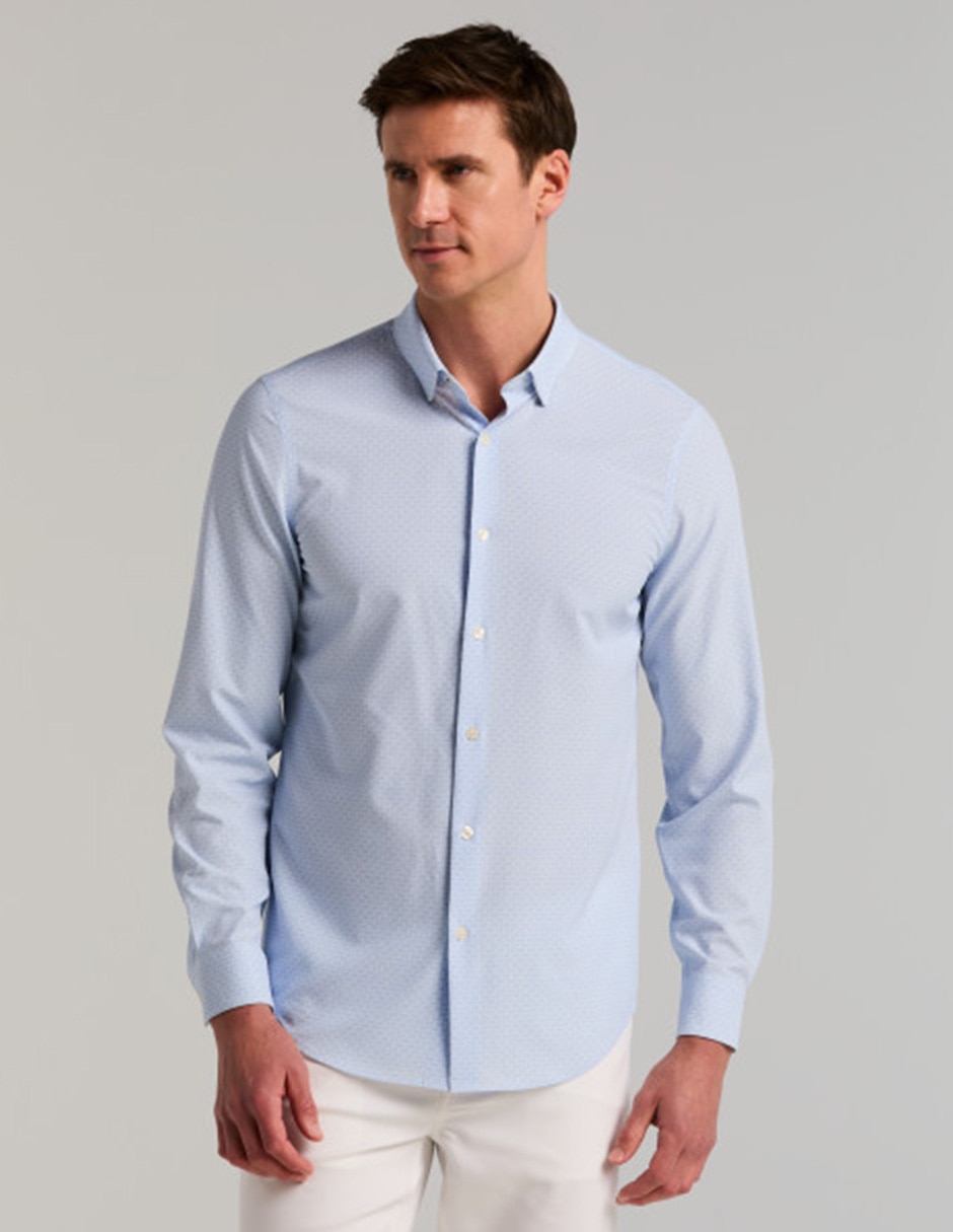 Camisa casual perry ellis manga larga para hombre