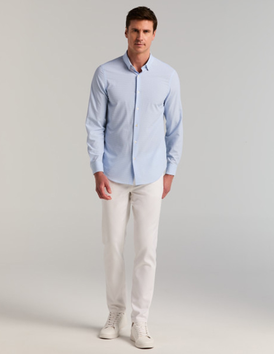 Camisa casual perry ellis manga larga para hombre