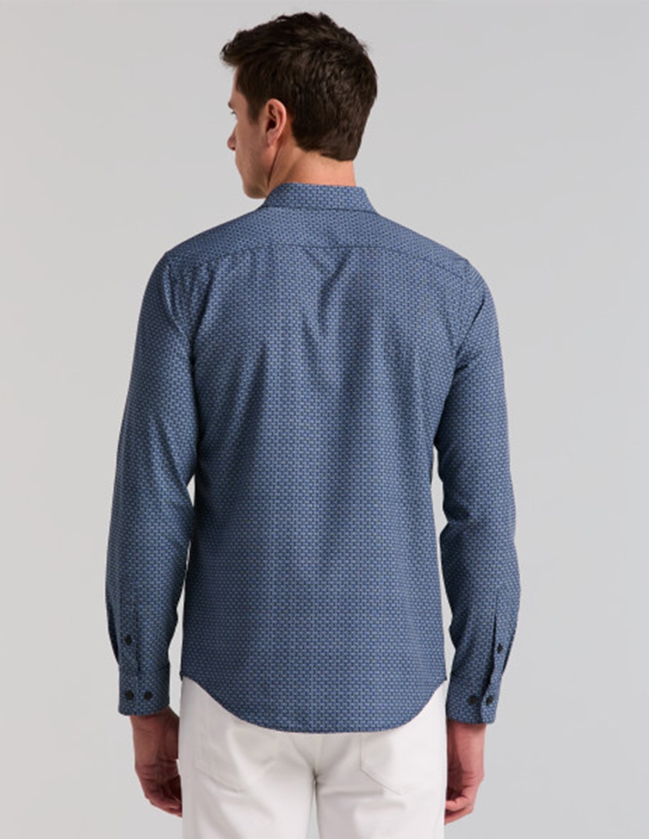 Camisa casual perry ellis manga larga para hombre
