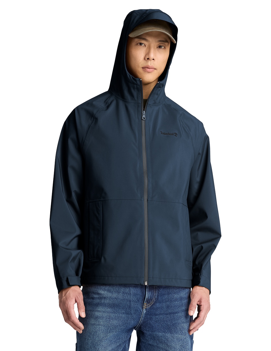 Chamarra casual impermeable con capucha para hombre