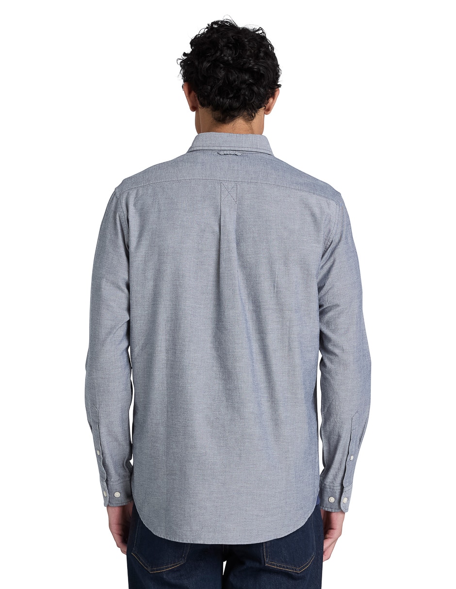 Camisa casual y poliéster manga larga para hombre 3