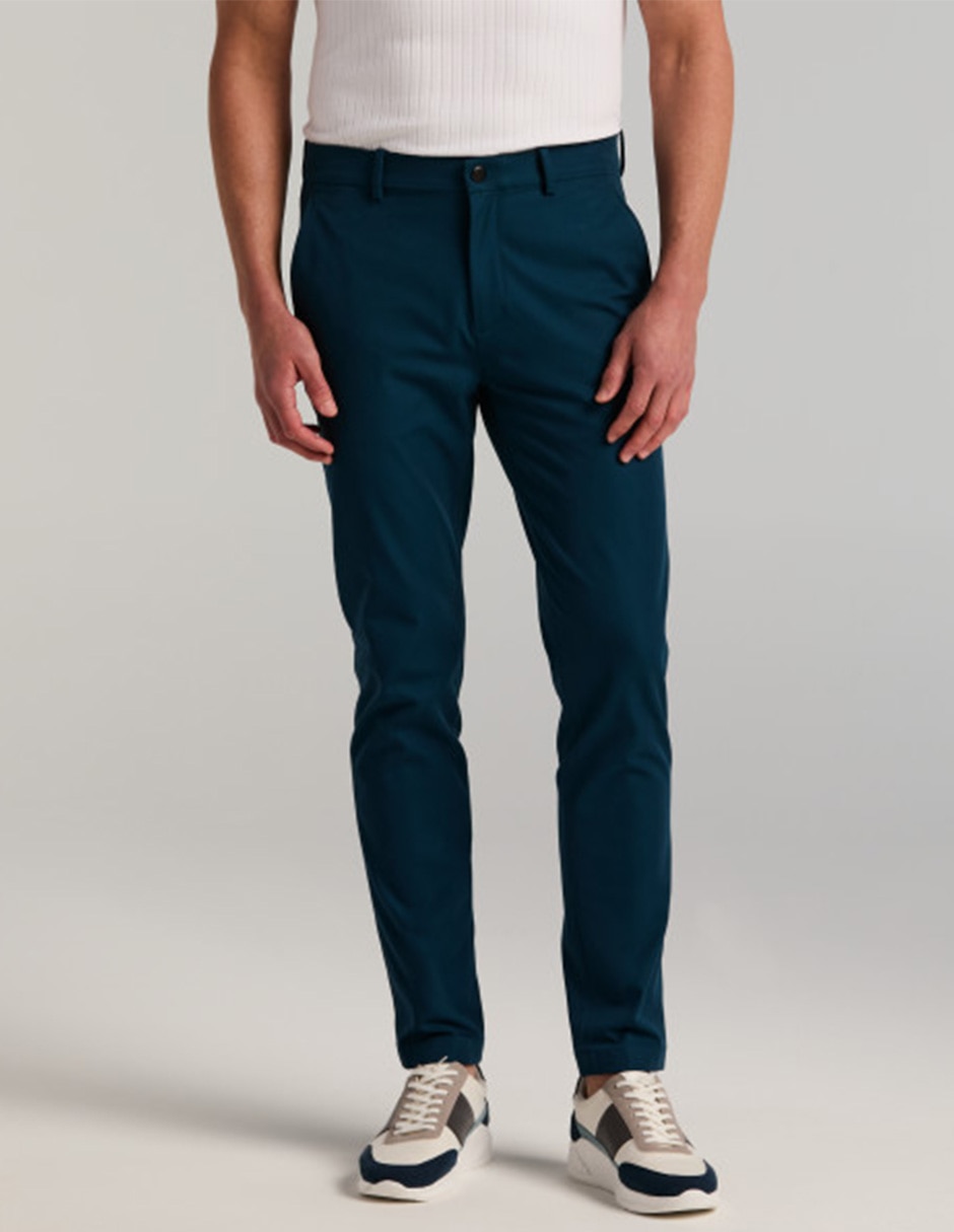 Pantalón casual chino slim de algodón para hombre