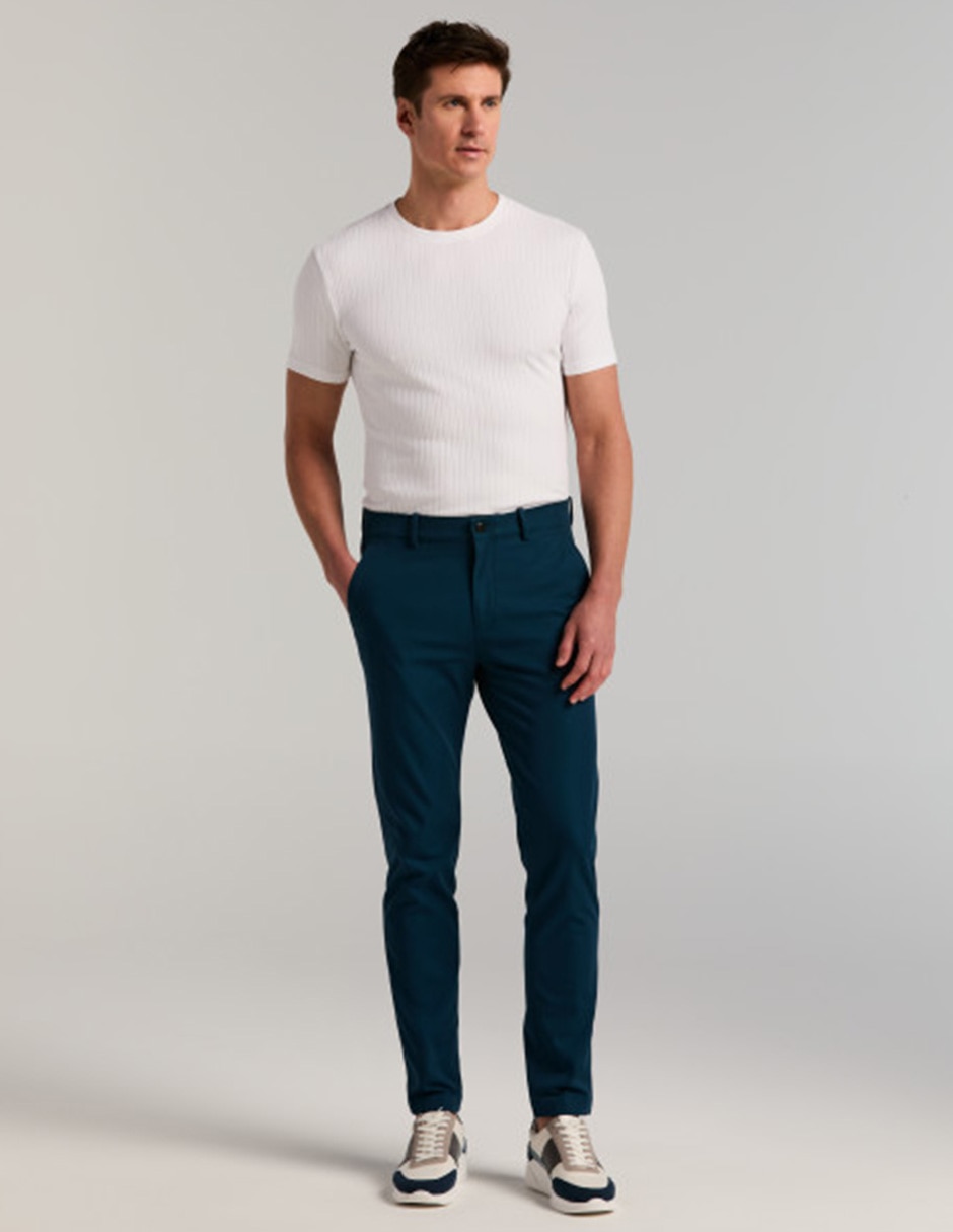 Pantalón casual chino slim de algodón para hombre 2