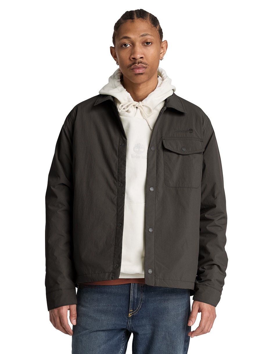 Chamarra casual Dwr Shacket con bolsillos para hombre