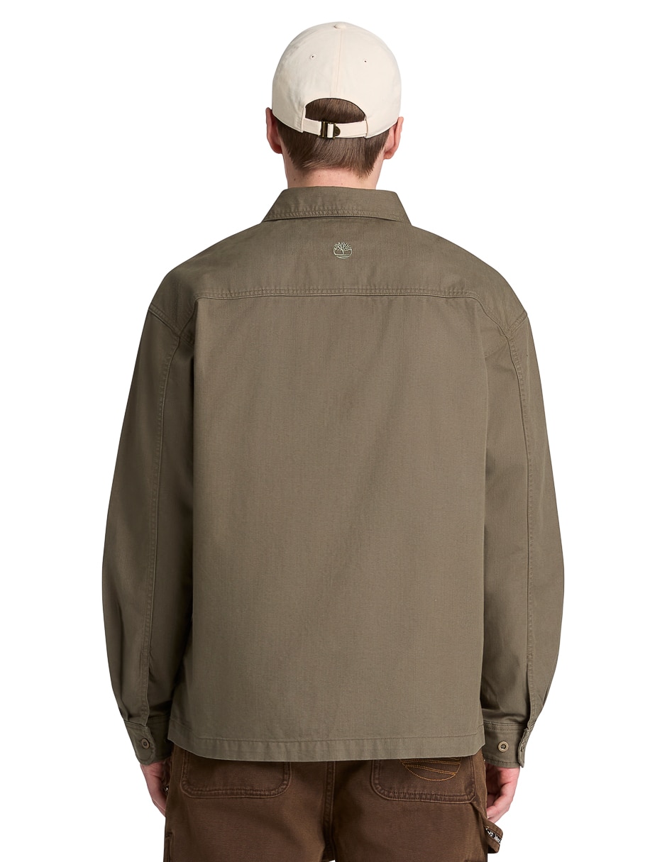 Sobrecamisa casual twill overshirt manga larga para hombre 4