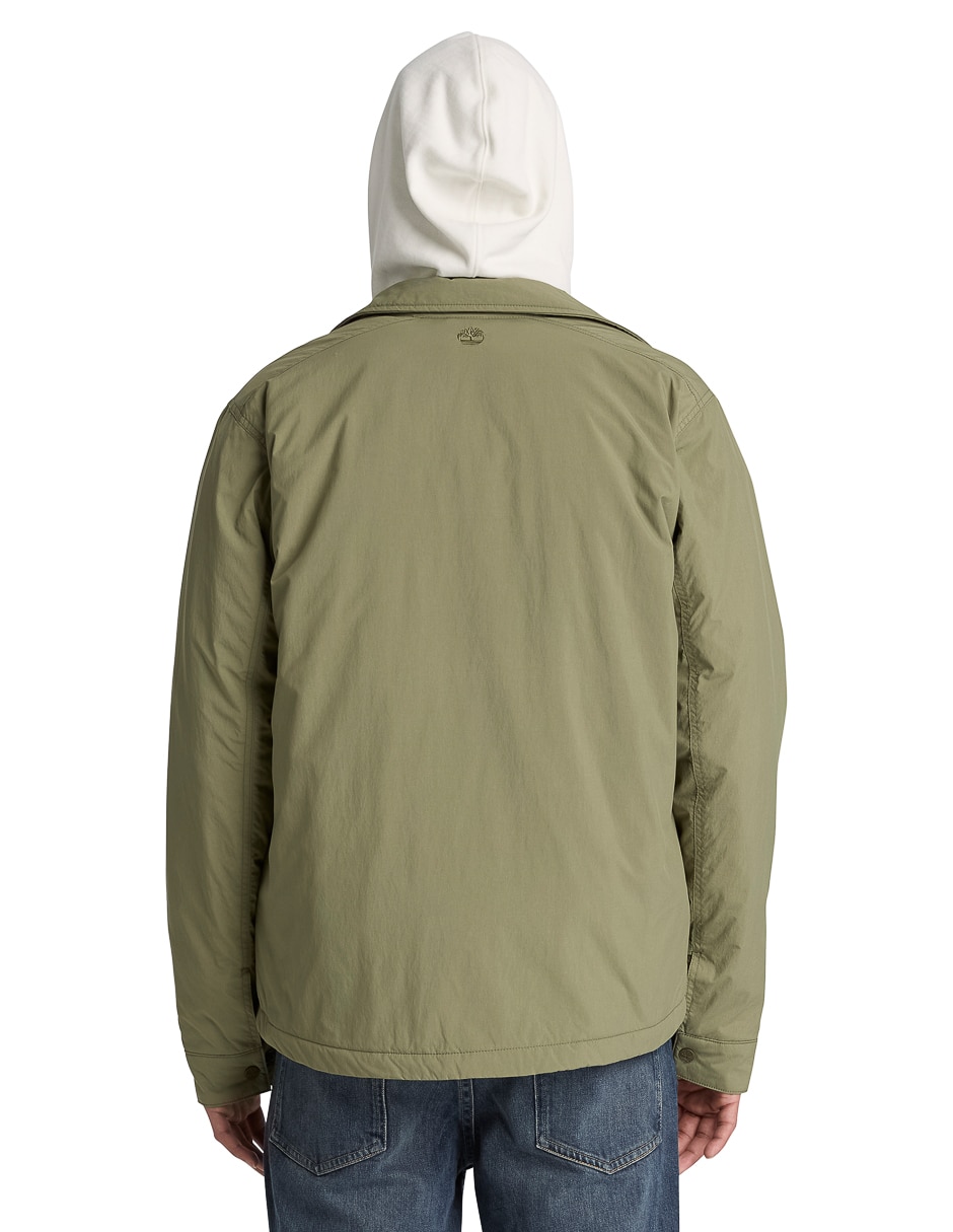 Chamarra casual Dwr Shacket con bolsillos para hombre