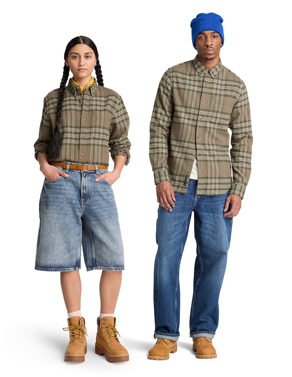 Camisa Rows Check Shirt de algodón manga larga para hombre 3