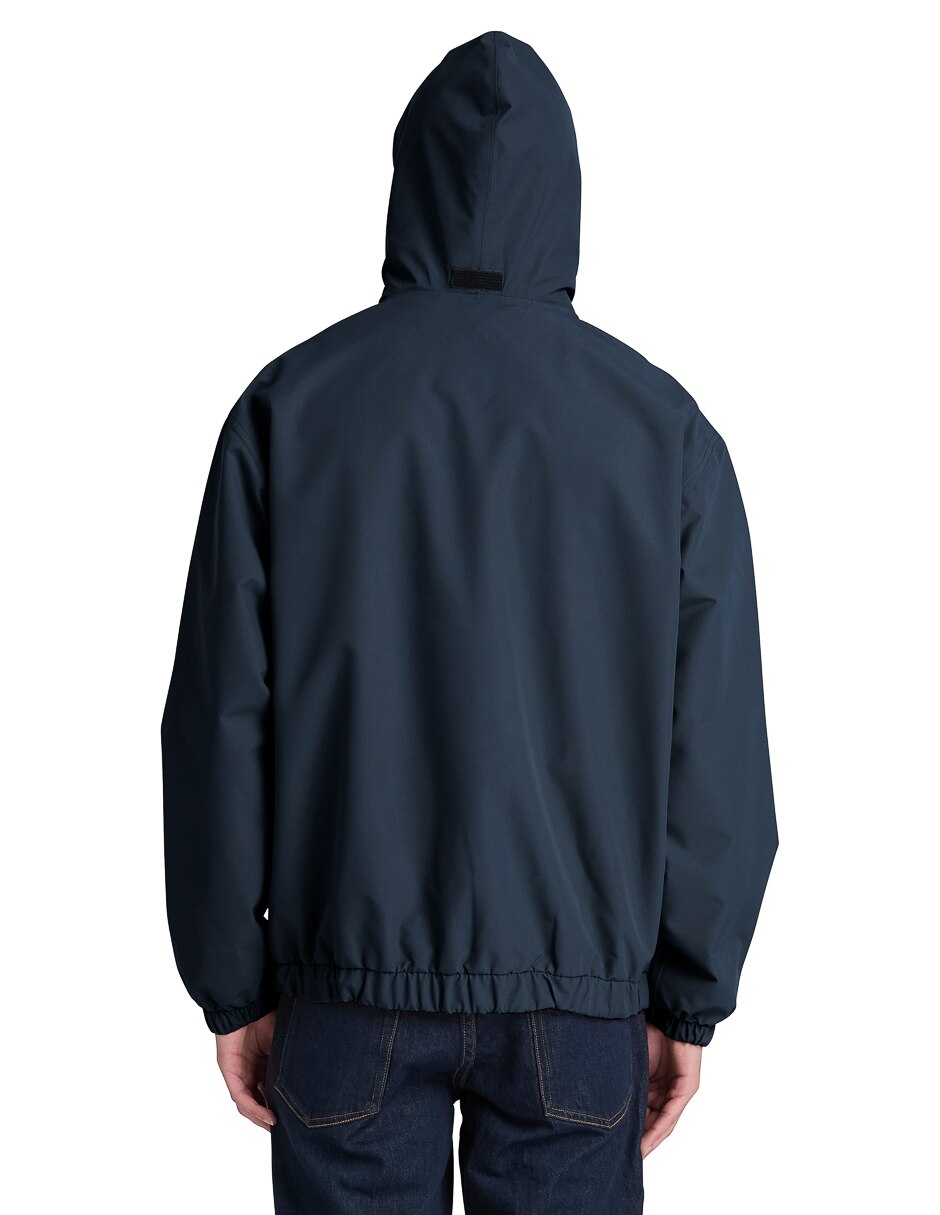 Chamarra bomber impermeable con capucha para hombre