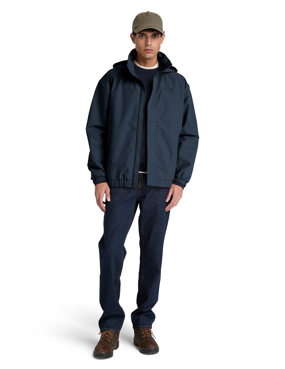 Chamarra bomber impermeable con capucha para hombre