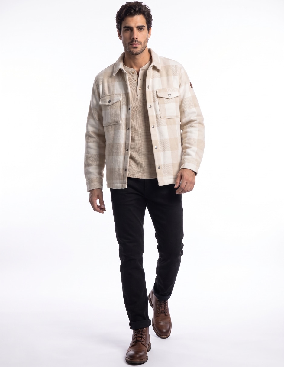Sobrecamisa casual manga larga para hombre 3