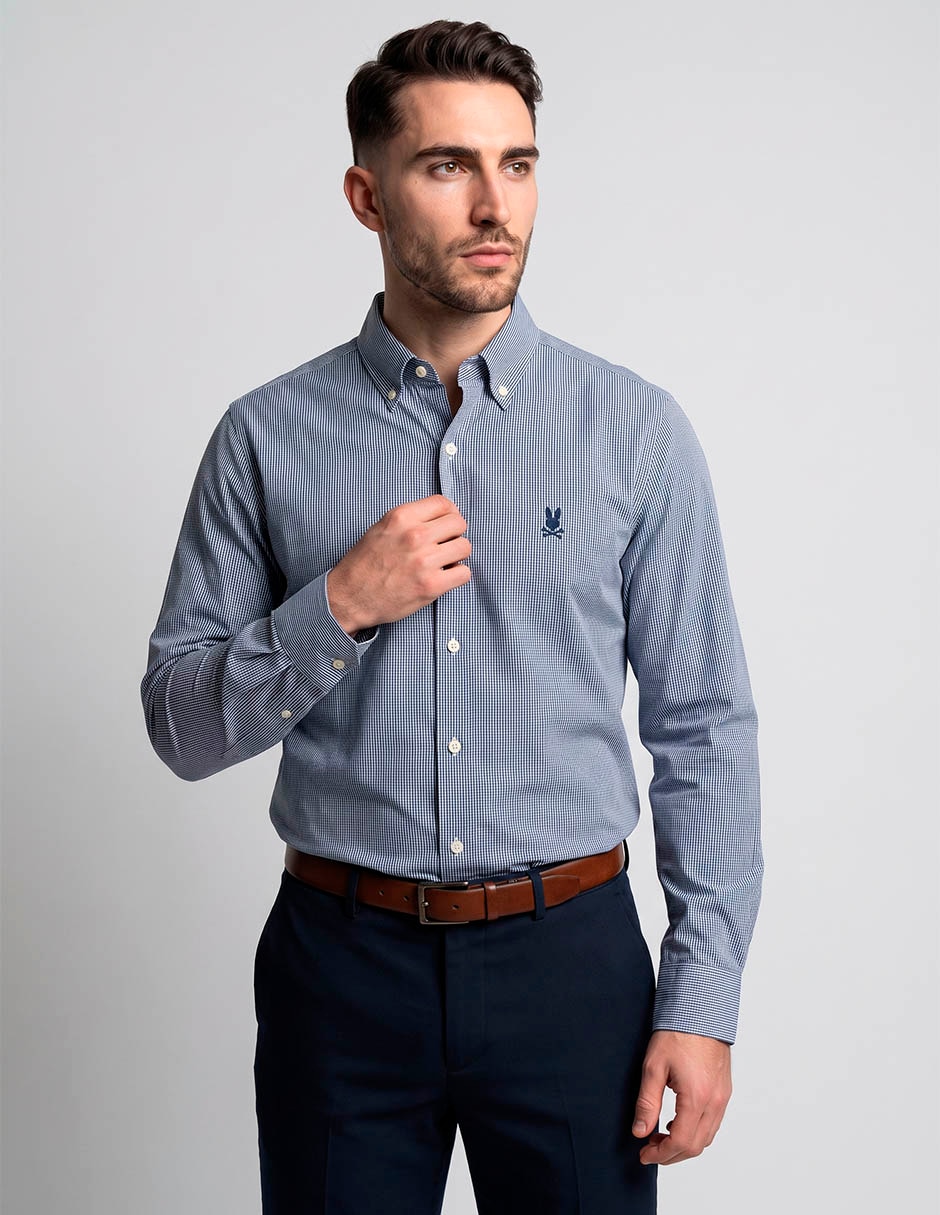 Camisa casual de algodón manga larga para hombre Camisa casual de algodón manga larga para hombre