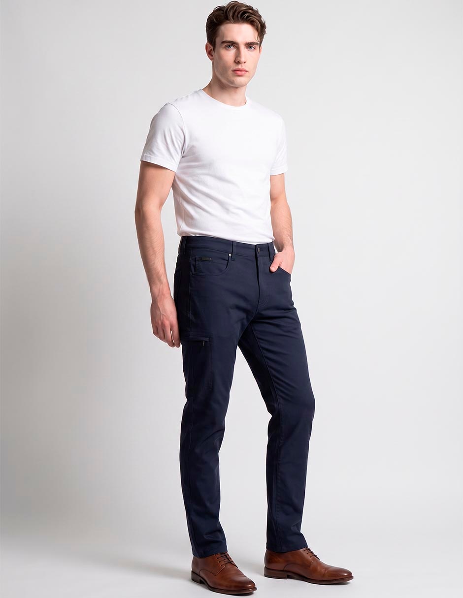 Pantalón casual chino regular de algodón para hombre