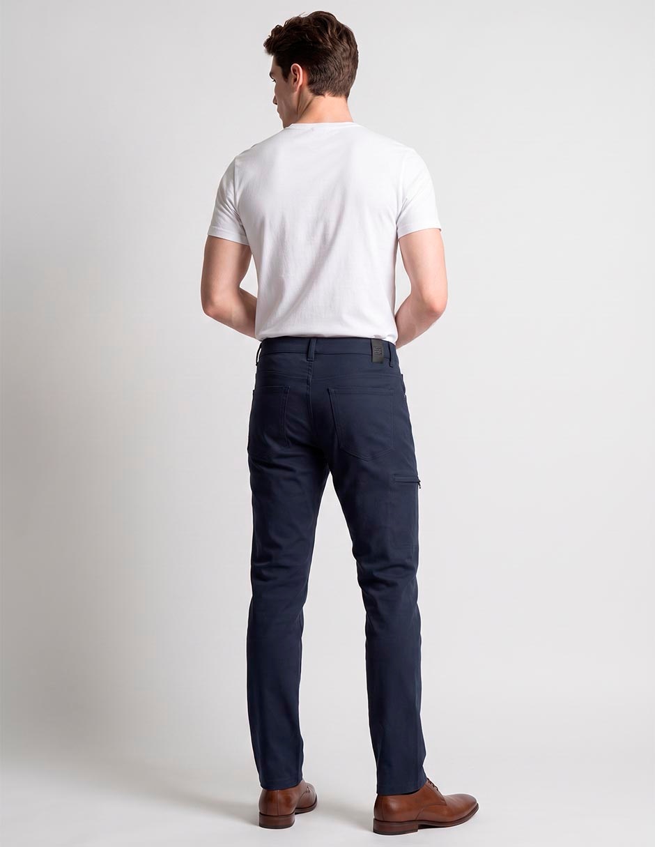 Pantalón casual chino regular de algodón para hombre 2