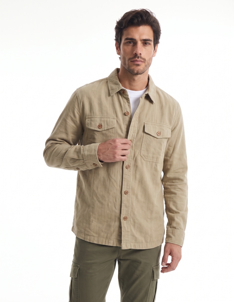 Camisa de vestir de algodón manga larga para hombre Camisa de vestir de algodón manga larga para hombre