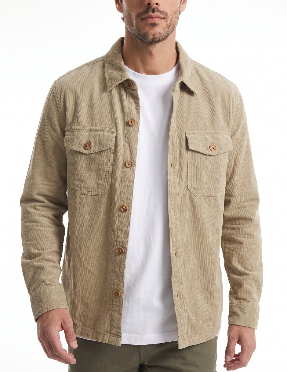 Camisa de vestir de algodón manga larga para hombre 4