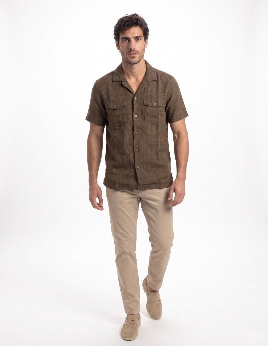 Camisa de vestir de algodón manga larga para hombre 3