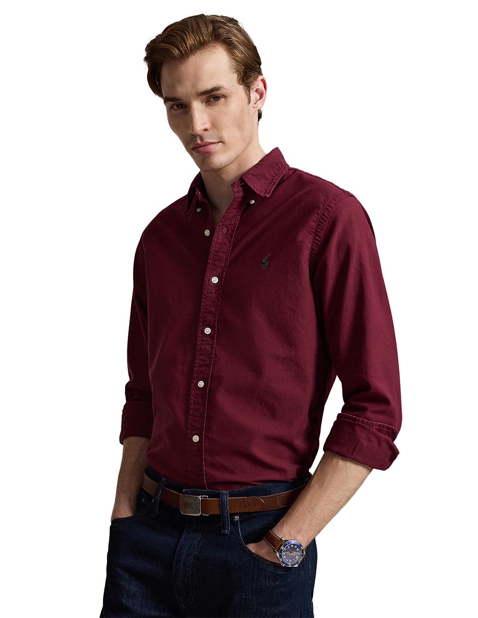 Camisa casual de algodón manga larga para hombre 9