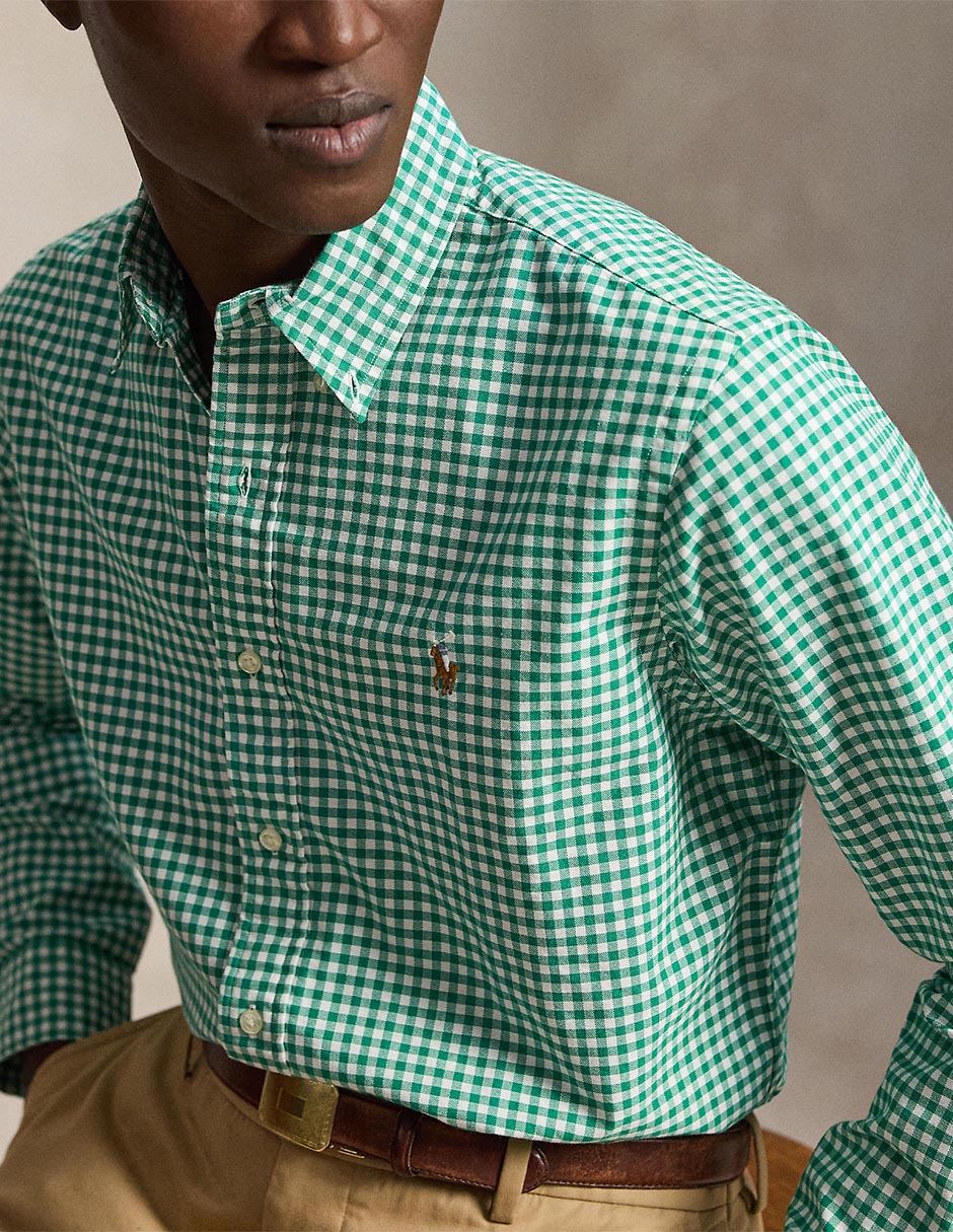 Camisa casual de algodón manga larga para hombre