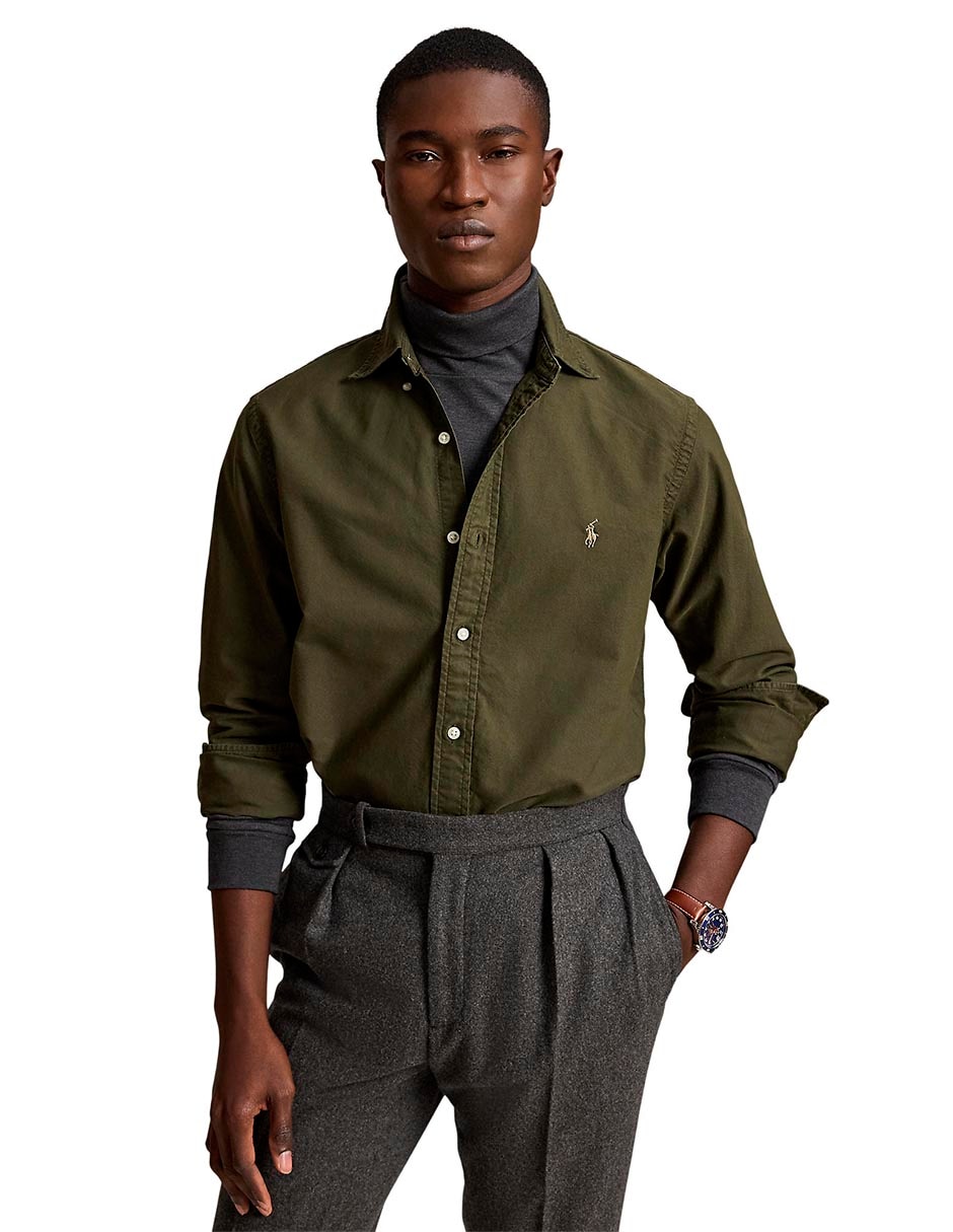 Camisa casual de algodón manga larga para hombre 2