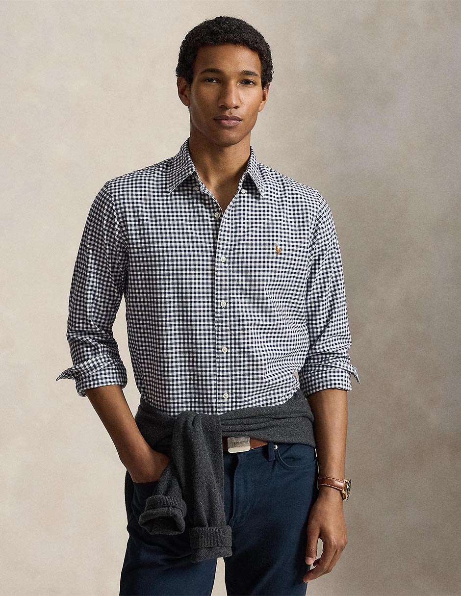 Camisa casual de algodón manga larga para hombre Camisa casual de algodón manga larga para hombre