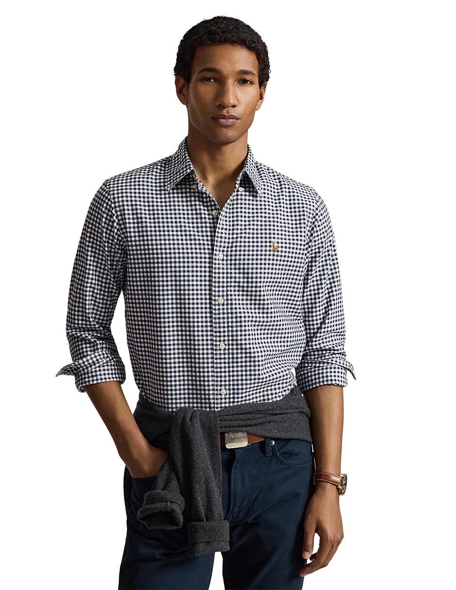 Camisa casual de algodón manga larga para hombre 9